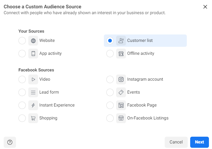 Facebook Custom Audiences