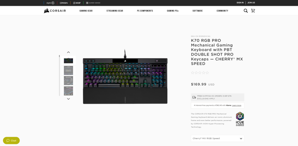 Corsair keyboard